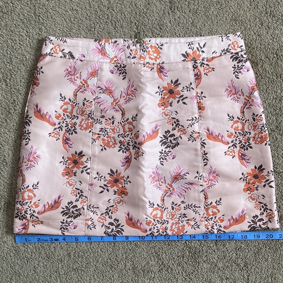 NWT Forever 21 Pink/Orange floral satin like mini skirt, size 27 - Picture 11 of 12